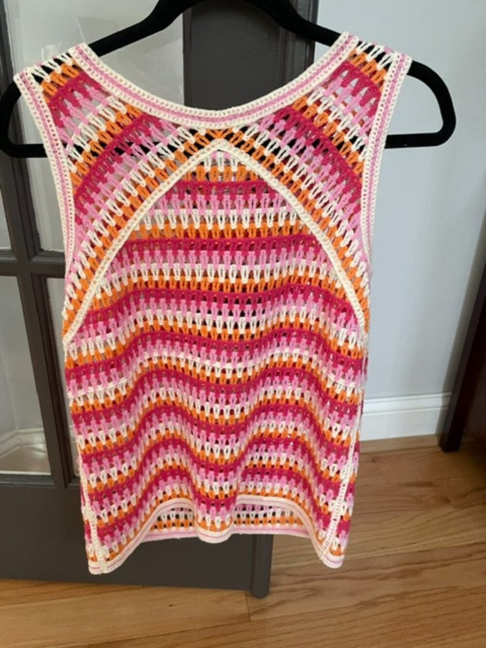 Charlie B Crochet-Style Open Knit Tank Top size xs